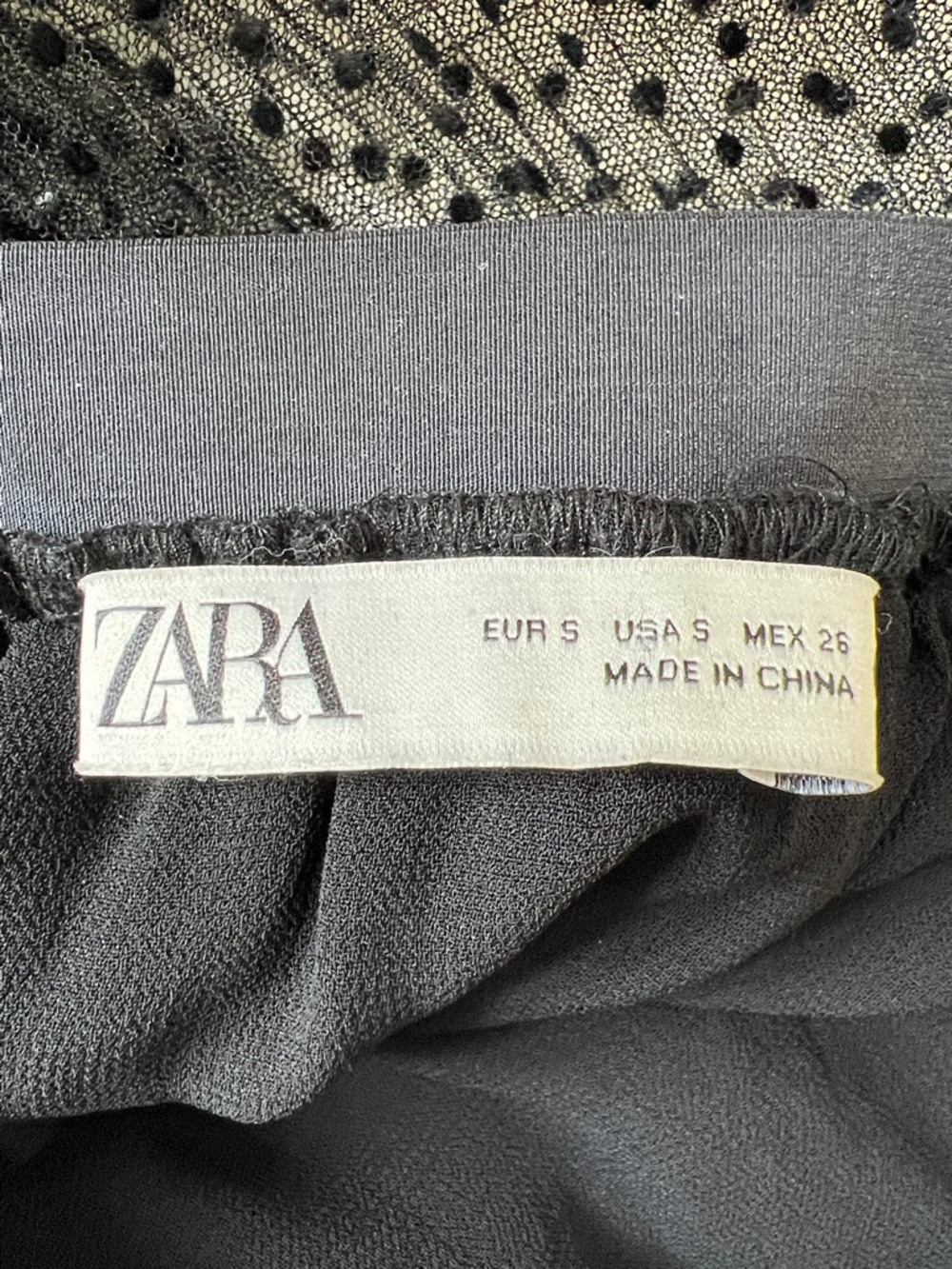 Zara Black Tiered Polka Dot Mesh Maxi Skirt - Picture 2 of 5